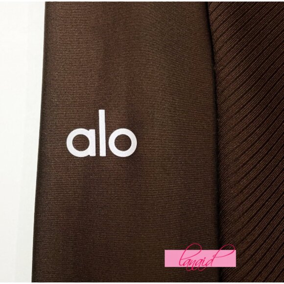 Alo Ribbed Airlift High-Waist 7/8 Enchanted Leggings Espresso Hi-Rise Waisted M - Picture 9 of 11